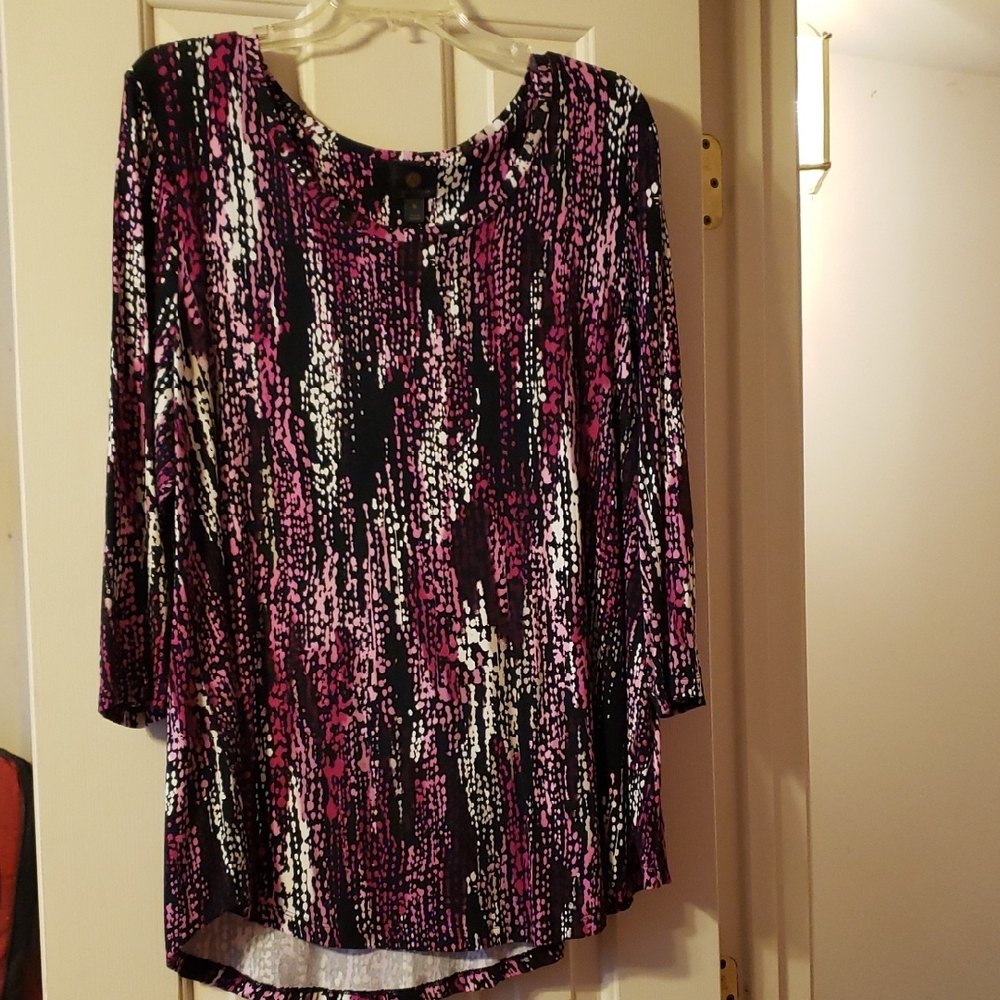 JM Collection Pink and Black Top Size XL